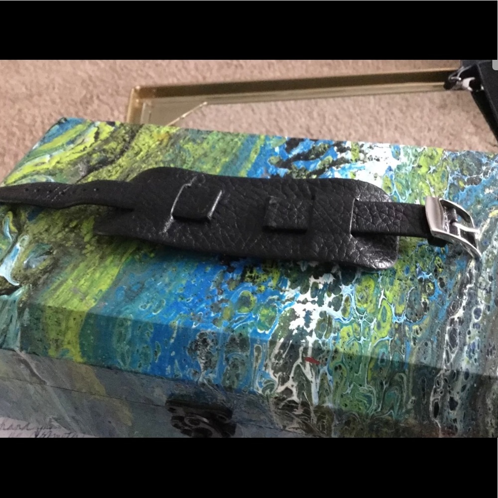 Phatcat black leather watch band